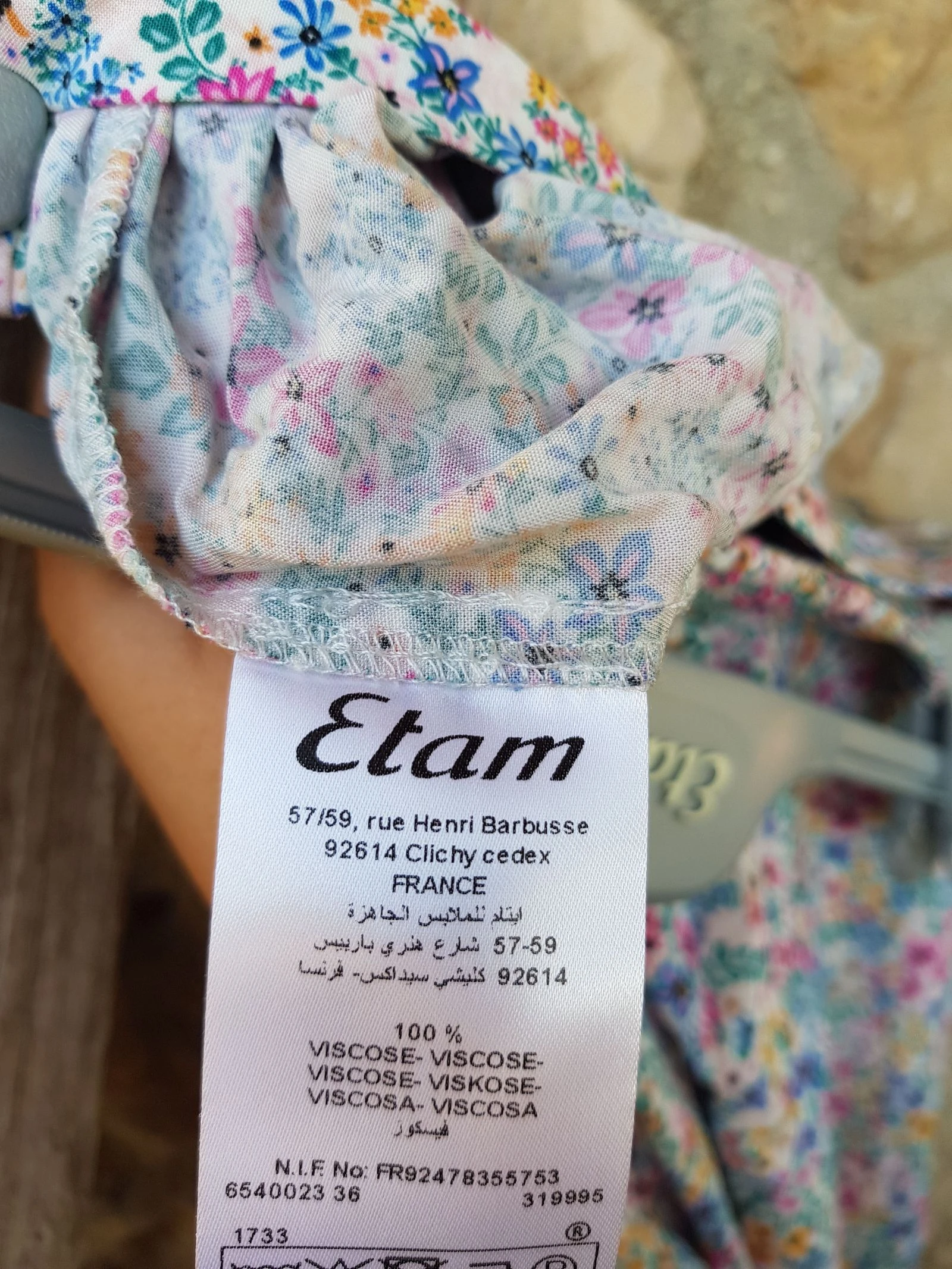 Calça larga fluida de flores cintura alta Etam – photo 4